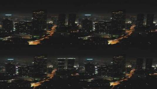 城市夜景灯光竖屏航拍高清在线视频素材下载