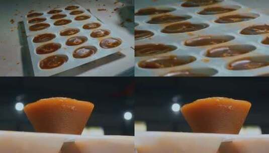 工业糖厂生产红糖元宝糖模具造型高清在线视频素材下载