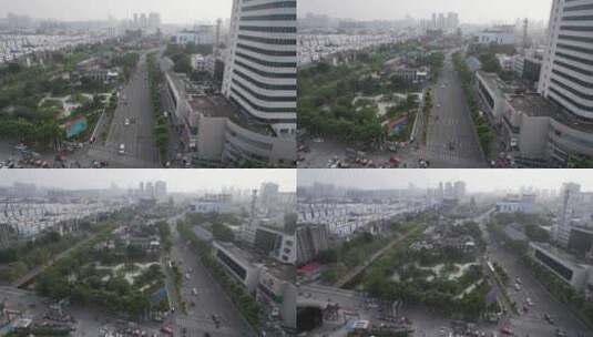 山东济宁城市风光交通航拍高清在线视频素材下载