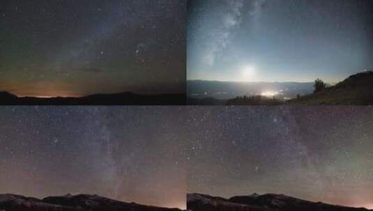 【合集】夜晚星空星系银河高清在线视频素材下载