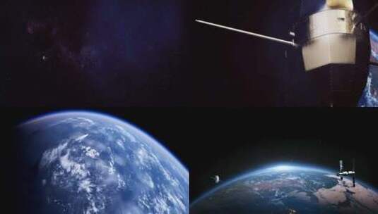 地球卫星空间站高清在线视频素材下载