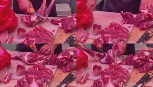 肉铺切肉剔肉2高清在线视频素材下载