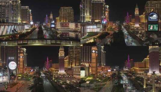 澳门赌城夜景航拍高清在线视频素材下载