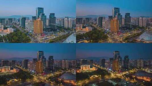 惠州江北航拍夜景延时高清在线视频素材下载