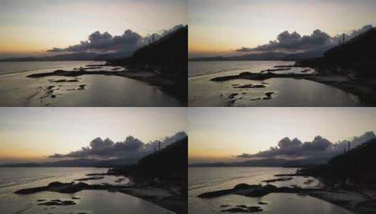 印度尼西亚巴厘岛日落时坎迪达萨海滩的无人高清在线视频素材下载