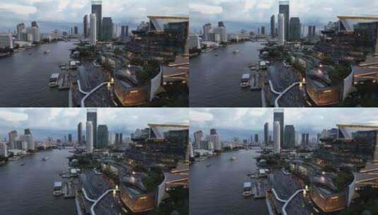 泰国曼谷湄南河城市icon siam高清在线视频素材下载