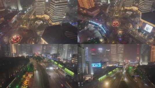 上海夜景航拍东方明珠陆家嘴环岛世纪大道浦高清在线视频素材下载