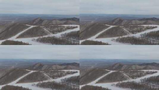高山滑雪场滑雪爱好者高清在线视频素材下载