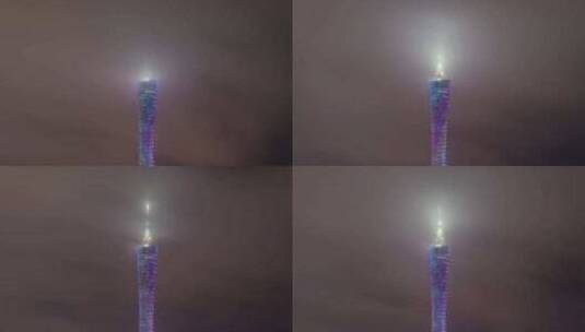 广州塔夜景延时摄影高清在线视频素材下载