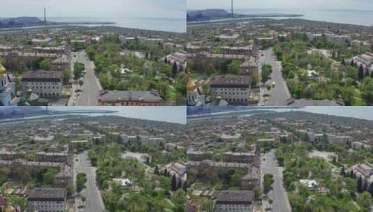 俄罗斯入侵前的马里乌波尔乌克兰中心高清在线视频素材下载
