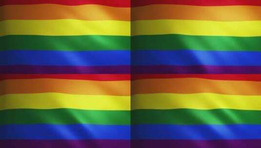 LGBT骄傲旗，带有随风移动的织物纹理。高清在线视频素材下载