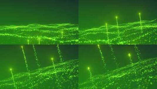 明亮闪亮的背景绿色粒子高清在线视频素材下载