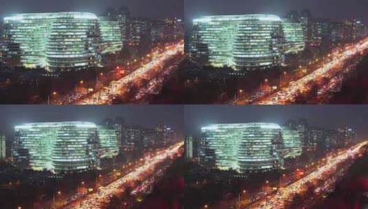 北京国贸桥车流高清在线视频素材下载
