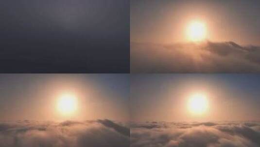 穿越云层日出云海4K航拍高清在线视频素材下载