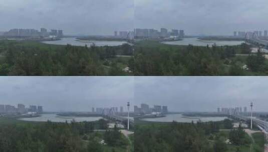 北海冯家江大桥航拍高清在线视频素材下载
