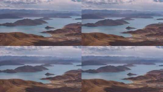 4K航拍西藏羊卓雍措16高清在线视频素材下载