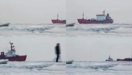 冬季海上交通高清在线视频素材下载
