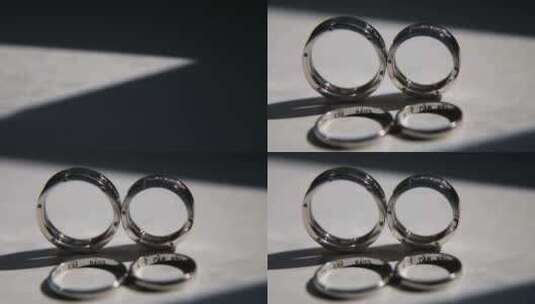 两个结婚戒指。高清在线视频素材下载