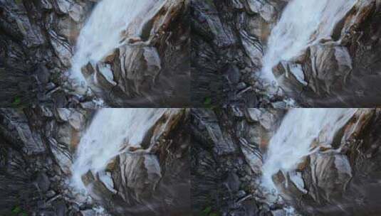 香农瀑布的鸟瞰图水冲下加拿大峡谷高清在线视频素材下载