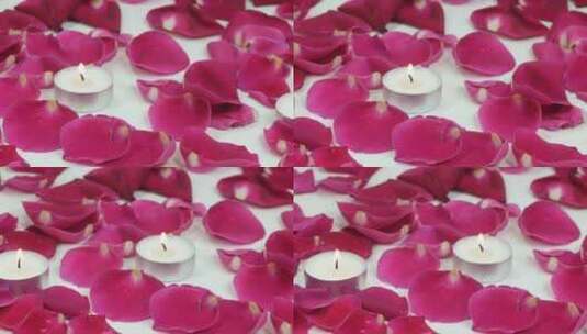 浪漫的玫瑰花瓣和礼物高清在线视频素材下载