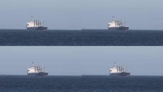 一艘大船在海洋中航行高清在线视频素材下载