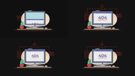 404页面错误。找不到页面概念动画视频-高清在线视频素材下载