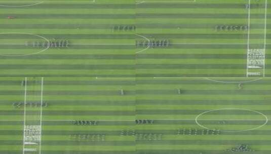 竖版航拍大学校园学生军训锻炼高清在线视频素材下载