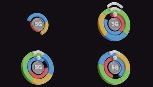 5G频段网络3D动画|阿尔法频道高清在线视频素材下载