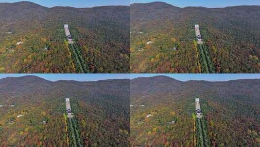 江苏南京中山陵灵山风景区音乐台秋色航拍高清在线视频素材下载