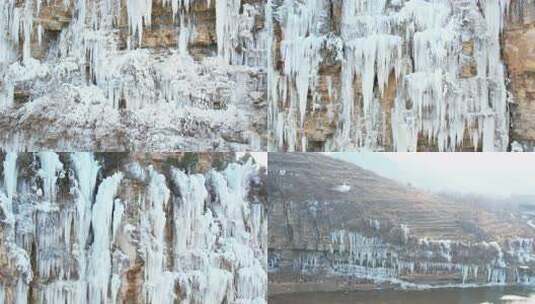 冰川 瀑布 溪流 冰挂 水源 冰雪融化高清在线视频素材下载