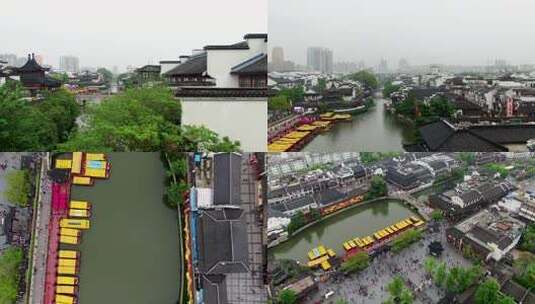 江南水乡建筑临水而建的景观高清在线视频素材下载