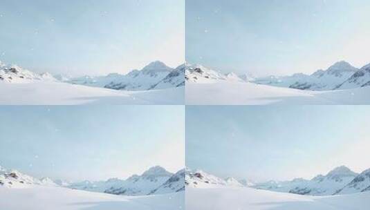 白色雪地雪山4k舞台粒子活动背景高清在线视频素材下载