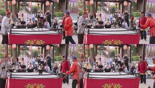 民俗斗鸡表演现场高清在线视频素材下载