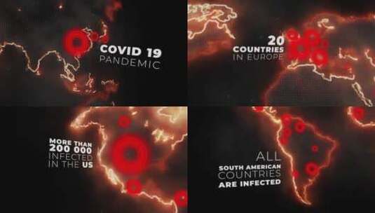 标记明显的冠状病毒大流行地图名称AE素材高清AE视频素材下载
