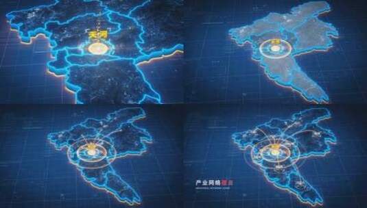 原创【广州】地图辐射AE模板高清AE视频素材下载