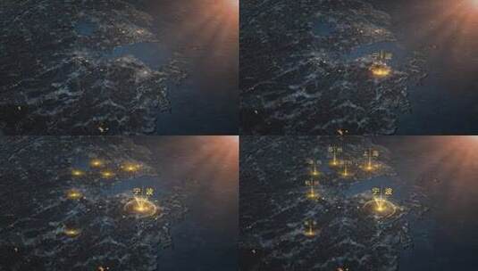 宁波地图区位高清AE视频素材下载