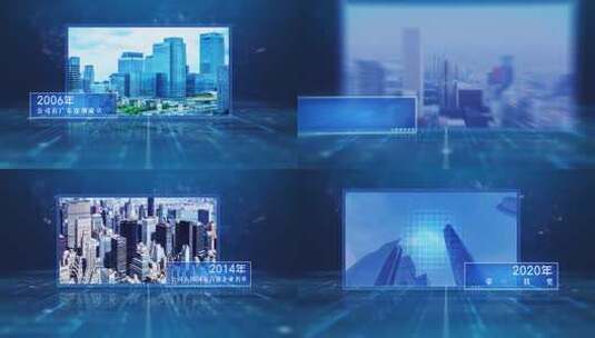 蓝色科技感企业图文展示高清AE视频素材下载