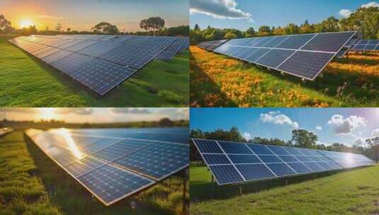 光伏太阳能板清洁能源新能源发电ai素材原高清在线视频素材下载