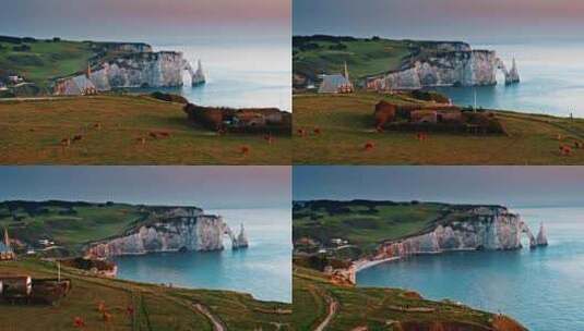 Etretat，诺曼底，海岸，海高清在线视频素材下载