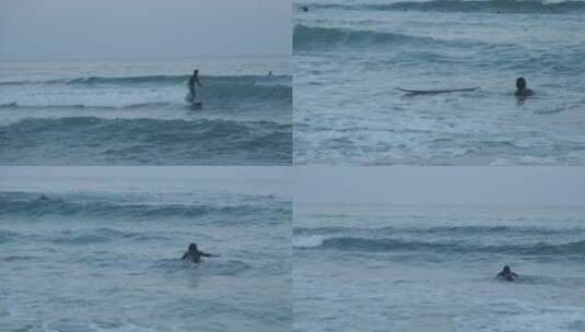 海南万宁石梅湾日月湾冲浪风光大海航拍高清在线视频素材下载