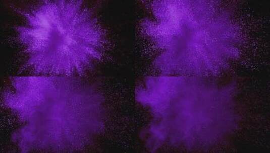 紫色粉末在黑色背景上爆炸高清在线视频素材下载