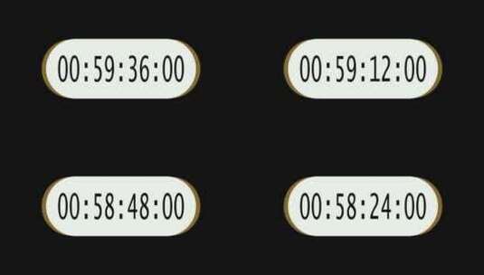 圆角形边框1小时倒计时视频高清在线视频素材下载