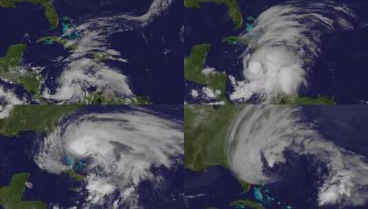 卫星影像天气地图追踪飓风高清在线视频素材下载