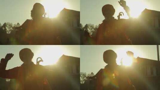 尼泊尔男人在阳光下跳舞高清在线视频素材下载