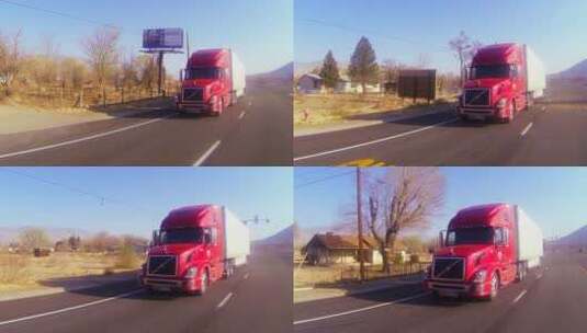 卡车在荒野道路上行驶高清在线视频素材下载