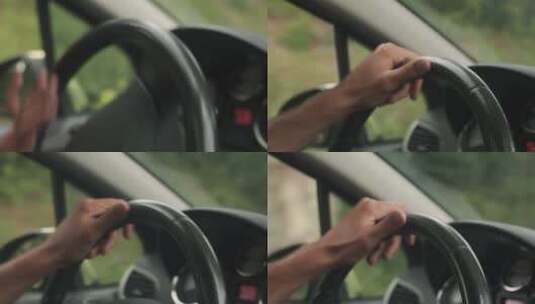 男人在路上开车高清在线视频素材下载