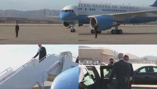 总统从飞机上下来高清在线视频素材下载