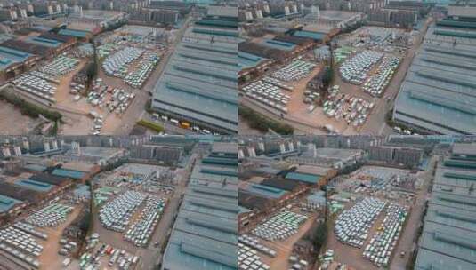 广西柳州五菱汽车主机厂内部大型车辆停放区高清在线视频素材下载