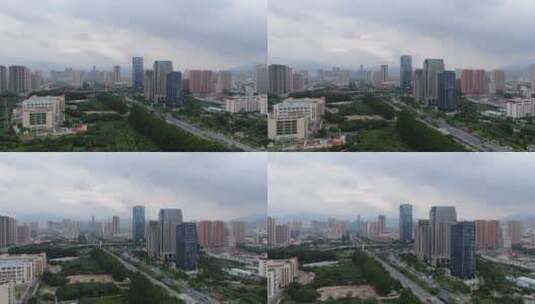 航拍城市建筑高楼交通桥梁地标风景高清在线视频素材下载