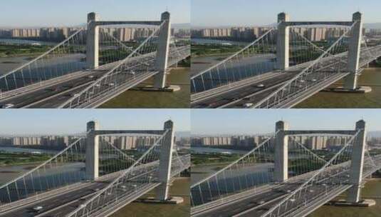 福州闽江鼓山大桥竖屏航拍高清在线视频素材下载
